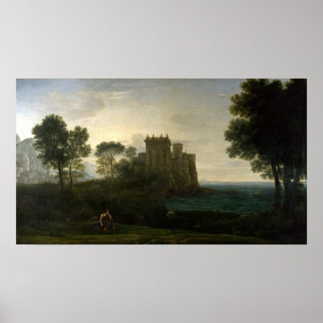Poster Claude Lorrain A Paisagem Do Castelo Encantado (Frente)