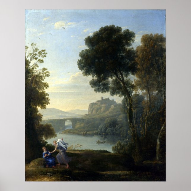 Poster Claude Lorrain Landscape com Hagar e Angel (Frente)