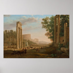Poster Claude Lorrain - Ruínas do fórum romano