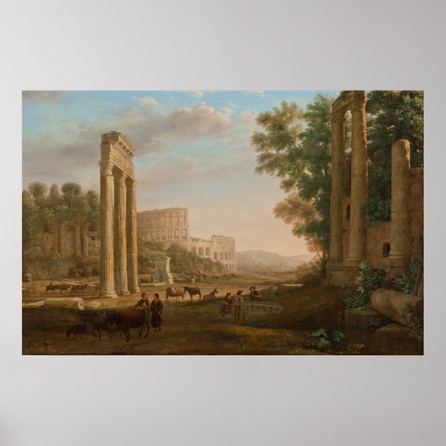 Poster Claude Lorrain - Ruínas do fórum romano (Frente)