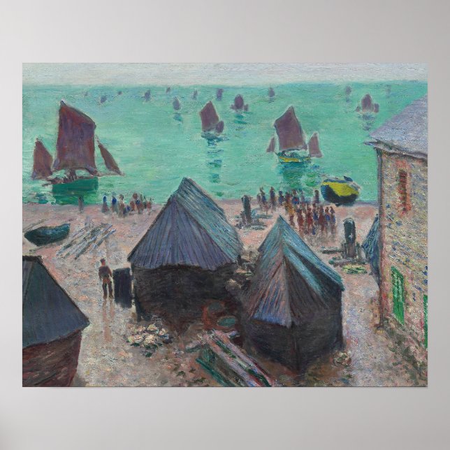 Poster Claude Monet - A Partida dos Barcos, Etretat (Frente)