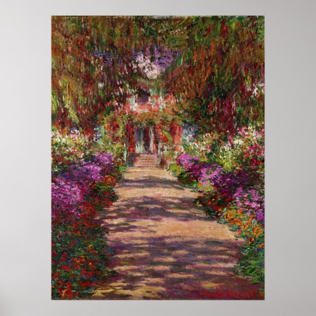 Poster Claude Monet | A Pathway in Monet's Garden (Frente)