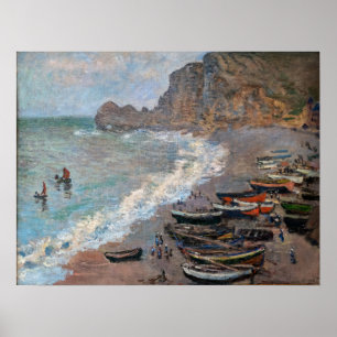 Poster Claude Monet - A praia em Etretat
