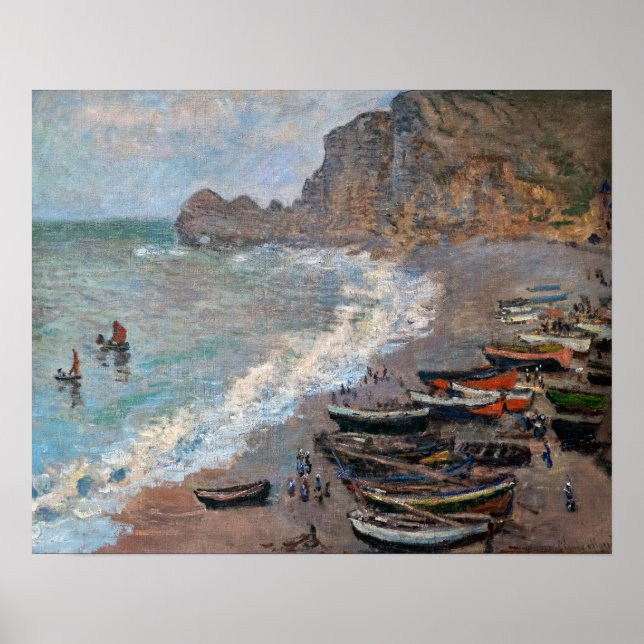 Poster Claude Monet - A Praia em Etretat (Frente)