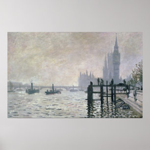 Pôster Claude Monet   a Tamisa abaixo de Westminster