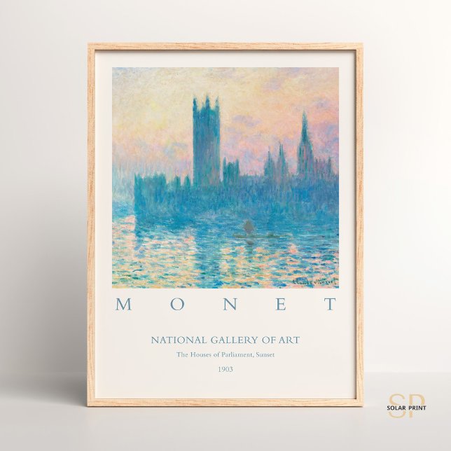 Poster Claude Monet As Casas do Parlamento Arte Sunset (Criador carregado)