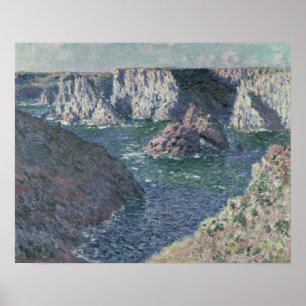 Poster Claude Monet as rochas no Belle-Ile, 1886