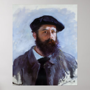 Poster Claude Monet, Autorretrato com Boina,