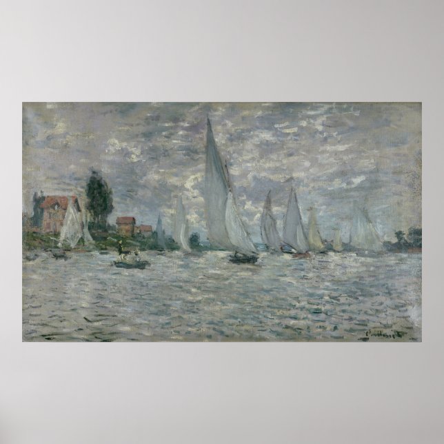 Pôster Claude Monet | Barcos ou Regatta na Argentina (Frente)