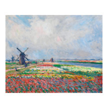 Claude Monet, Bulbfield e Windmill perto de Leyden