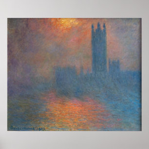 Poster Claude Monet - Câmaras do Parlamento, Londres