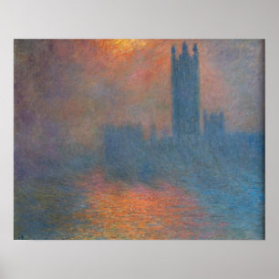 Poster Claude Monet - Câmaras do Parlamento, Londres