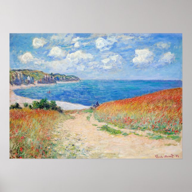 Poster Claude Monet - Caminho dos Campos de Trigo em Pour (Frente)