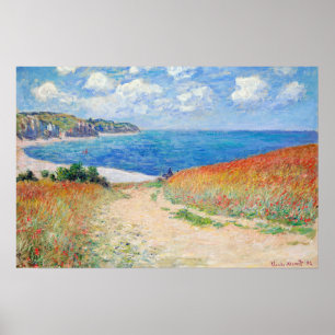 Poster Claude Monet - Caminho em Campos de Trigo em Pourv