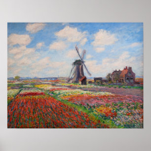 Poster Claude Monet - Campo das Tulipas na Holanda