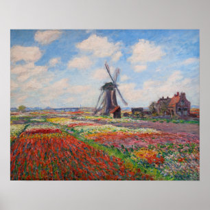 Poster Claude Monet - Campo das Tulipas na Holanda