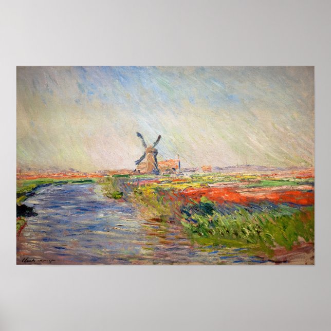 Poster Claude Monet - Campo de Tulipas na Holanda (Frente)