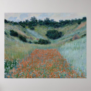 Pôster Claude Monet - Campo Poppy num Hollow próximo a Gi