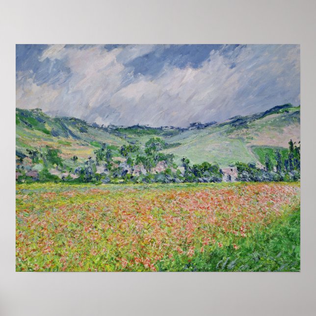 Poster Claude Monet | Campo Poppy perto de Giverny, 1885 (Frente)