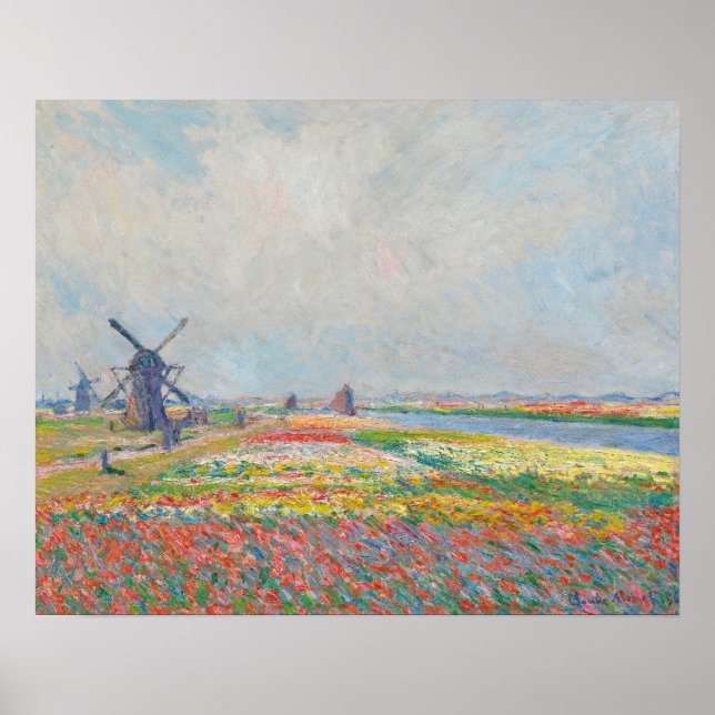 Poster Claude Monet - Campos de Tulipas perto de Haia (Frente)