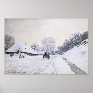 Poster Claude Monet - Carrinho na Estrada de Neve em Honf