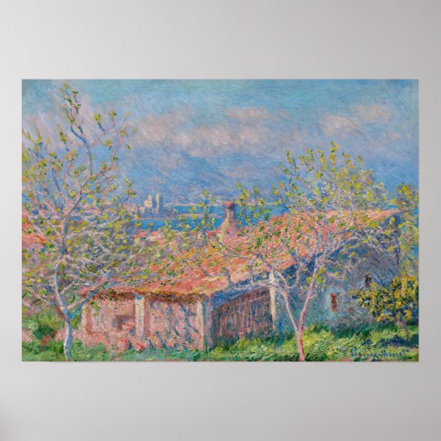 Poster Claude Monet - Casa dos Jardineiros em Antibes (Frente)