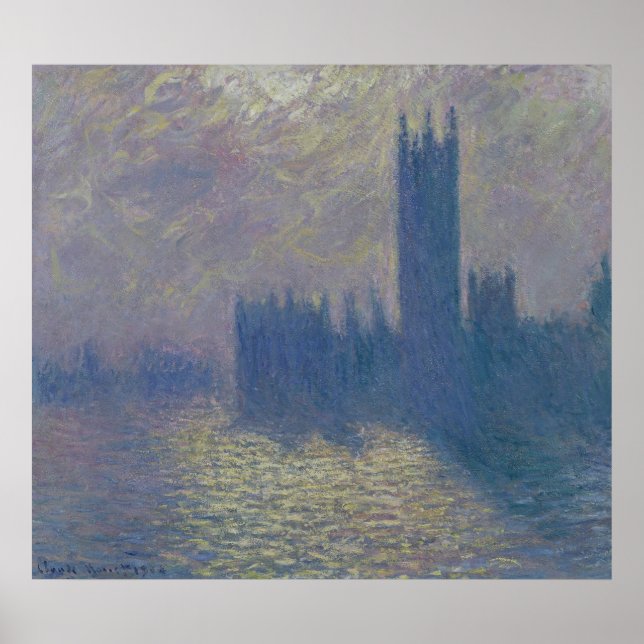 Pôster Claude Monet | Casas do Parlamento, Stormy Sky (Frente)