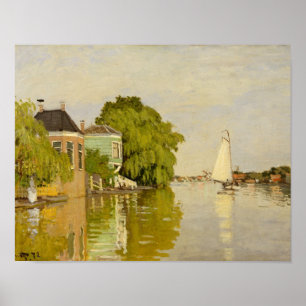 Pôster Claude Monet - casas no Achterzaan