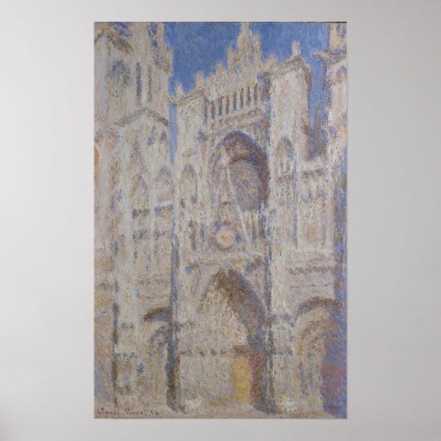 Pôster Claude Monet | Catedral de Rouen O Portal Sunlight (Frente)