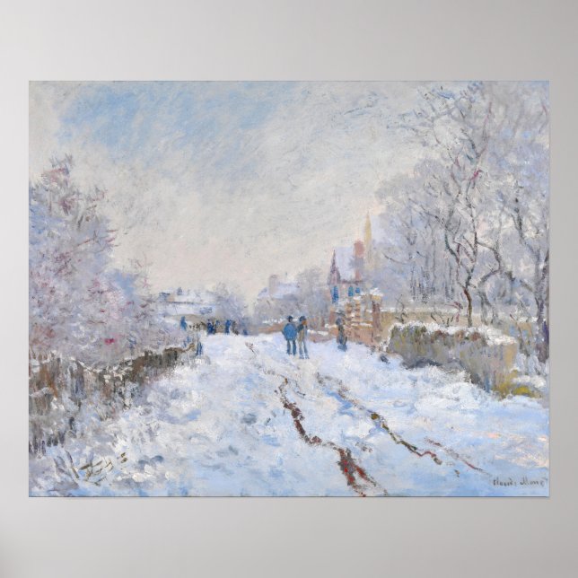 Poster Claude Monet - Cena de neve em Argenteuil (Frente)