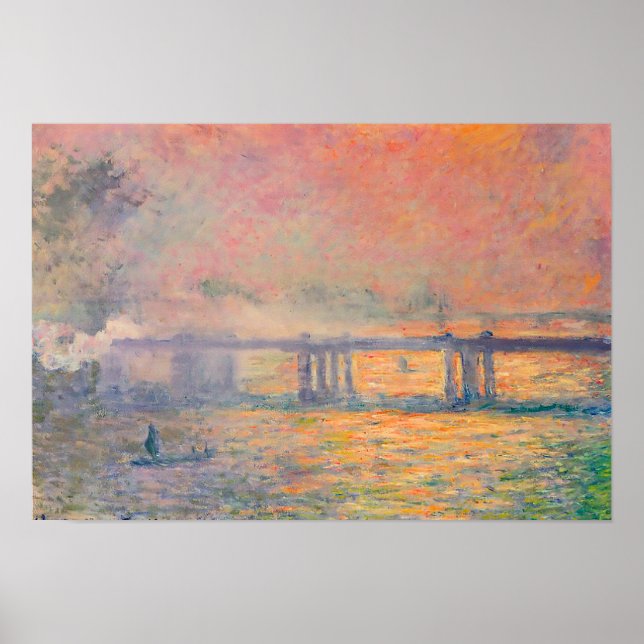 Pôster Claude Monet Charing Cross Bridge (Frente)