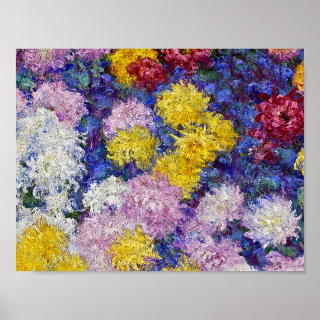 Pôster Claude Monet - Chrysanthemums (Frente)