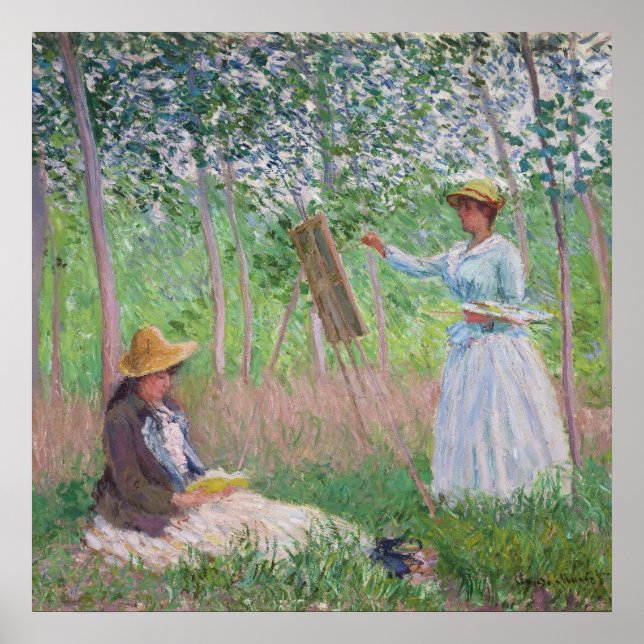 Poster Claude Monet Clássico em Pintura e Leitura no Exte (Frente)