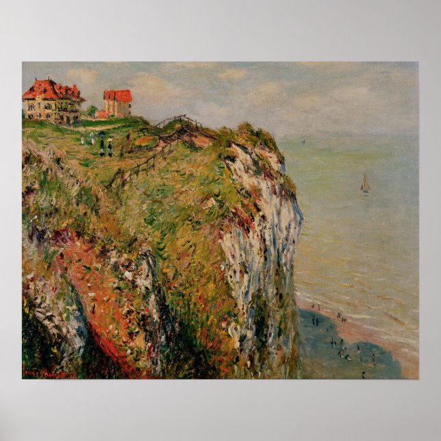 Poster Claude Monet | Cliff em Dieppe, 1882 (Frente)