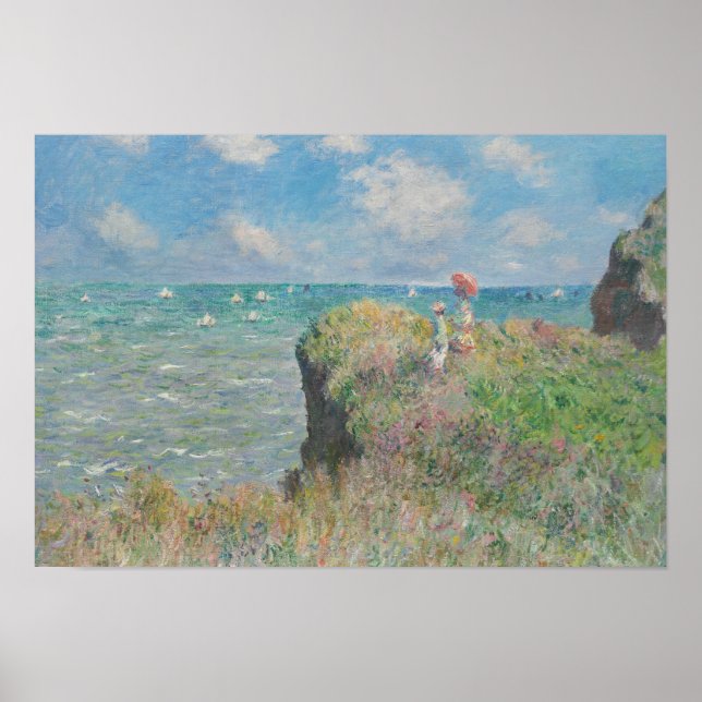 Poster Claude Monet - Cliff Walk em Pourville (Frente)