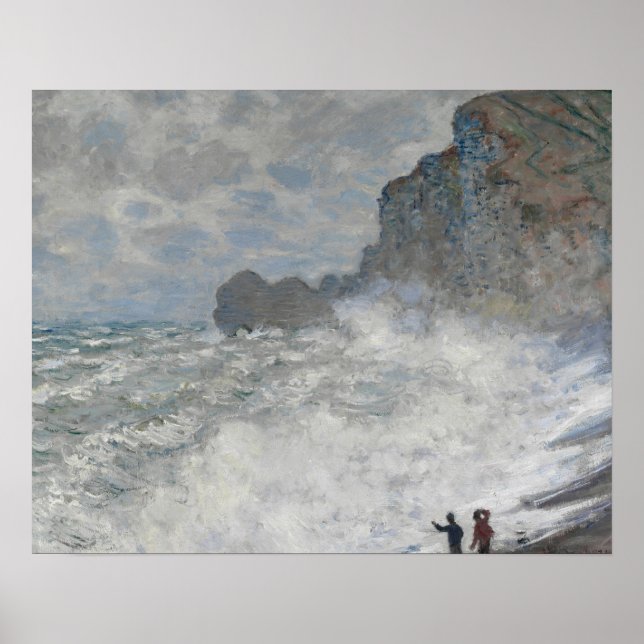 Poster Claude Monet - Clima tosquiado em Étretat (Frente)