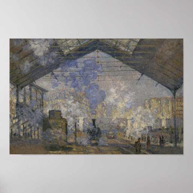 Pôster Claude Monet - Estação Santo-Lazare (Frente)