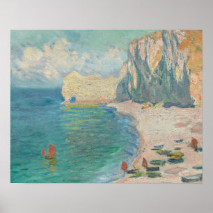 Poster Claude Monet - Etretat - A praia e o Falaise