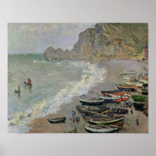 Poster Claude Monet   Etretat, praia e d'Amont de Porte