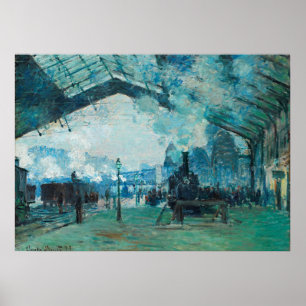 Poster Claude Monet French Train Railroad Viagem Art