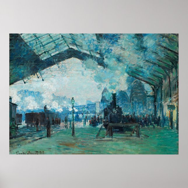 Poster Claude Monet French Train Railroad Viagem Art (Frente)