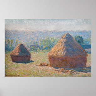 Poster Claude Monet - Haystacks, fim do Verão