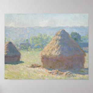 Pôster Claude Monet - Haystacks, fim do Verão