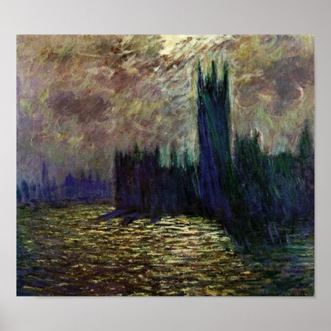 Poster Claude Monet-Houses do Parlamento (Frente)