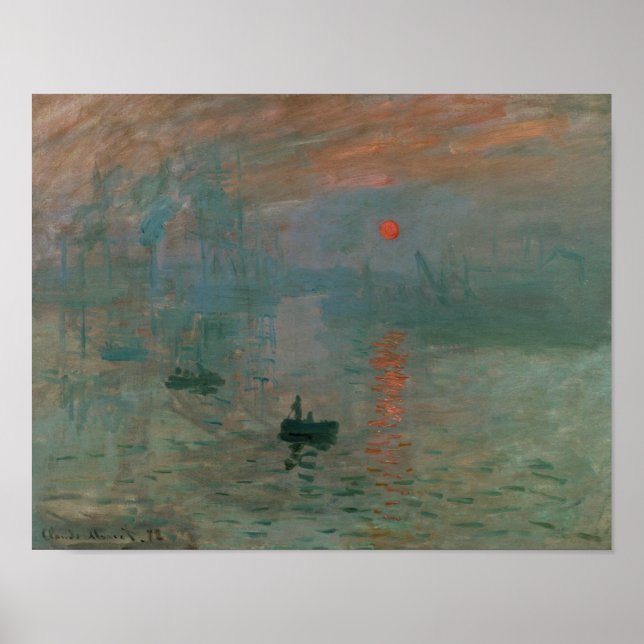 Pôster Claude Monet - Impressão, Assalto do Sol (Frente)