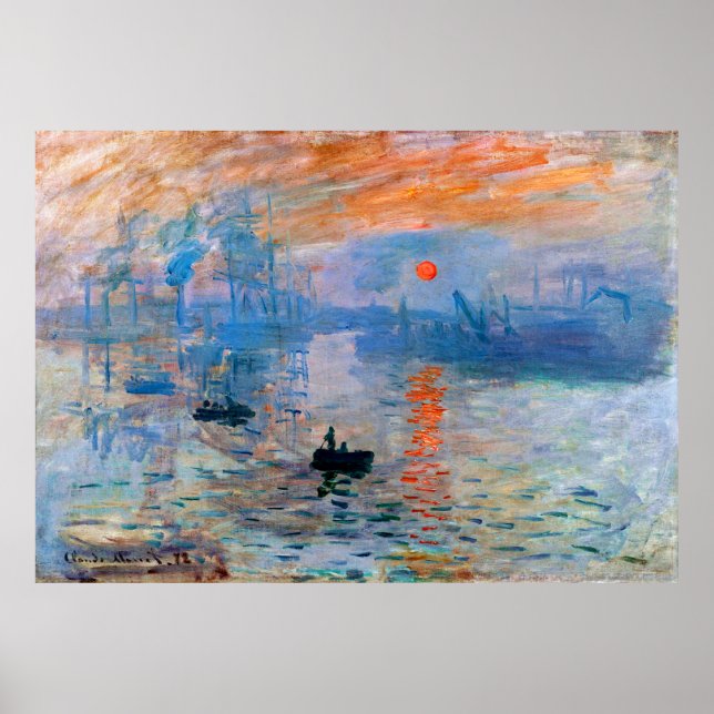 Poster Claude Monet - Impressão, Assalto do Sol (Frente)