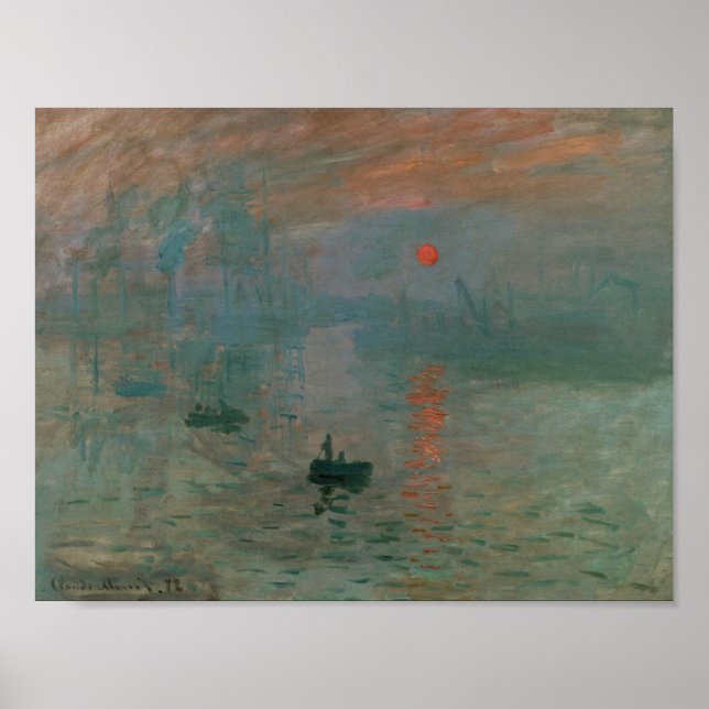 Pôster Claude Monet - Impressão, Assalto do Sol (Frente)