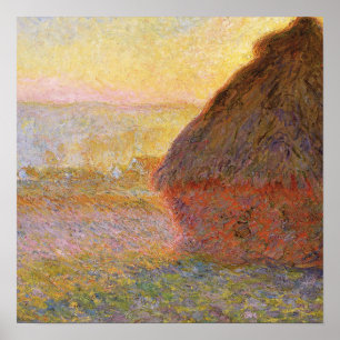 Poster Claude Monet Impressionista Painting Graystaks I