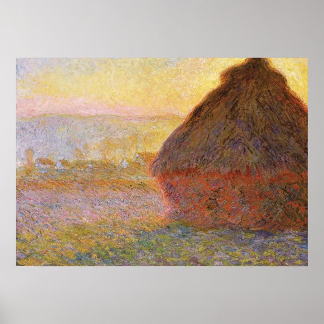 Poster Claude Monet Impressionista Pintando Graystaks I (Frente)