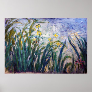 Poster Claude Monet - Íris Amarelos e Roxos